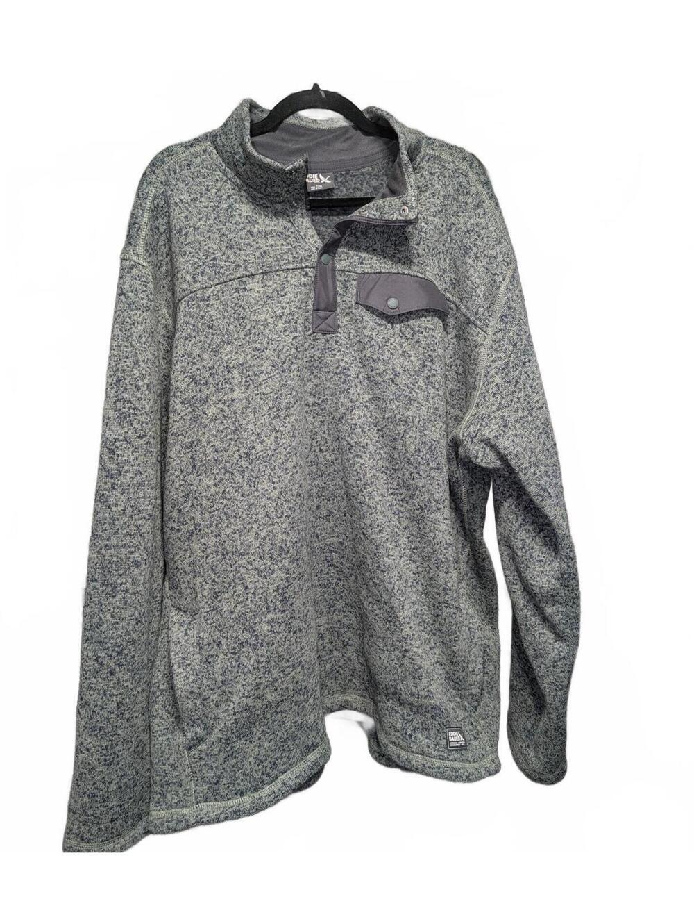 Eddie Bauer Greene Heather Pullover Sweater with Quarter Snap